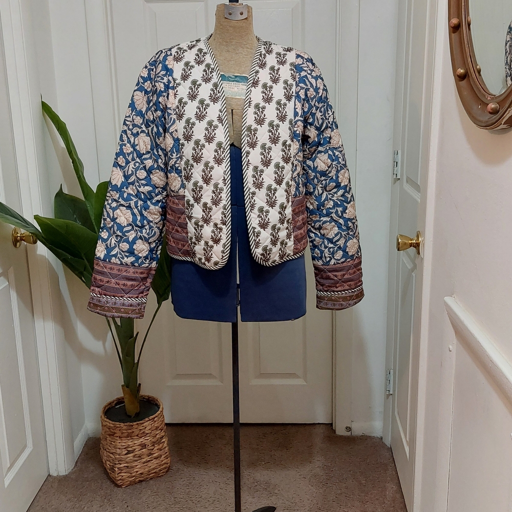 Floral Patterned Open Front Jacket - image 6